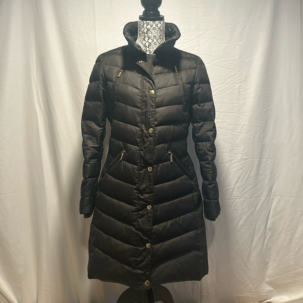 Michael Michael Kors Down Knee length Winter Jacket Size Small Olive Green
